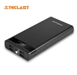 TECLAST T200CE 20000mAh Fast Charging Power Bank with Dual Input 4 USB Outputs LED Display (Black)