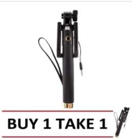 Foldable Selfie Stick Monopod (Gold/Black) Buy 1 Take 1